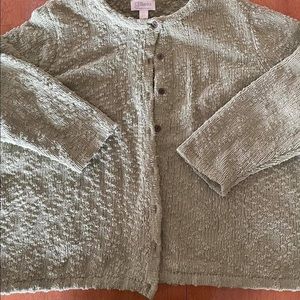 CJ Banks Sage Green Button up sweater